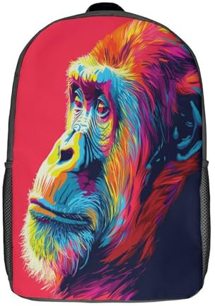kaiyun Affe-Man Kinderrucksack,große Kapazität,Schultasche,Teenager Abstrakt Rucksack 17inch