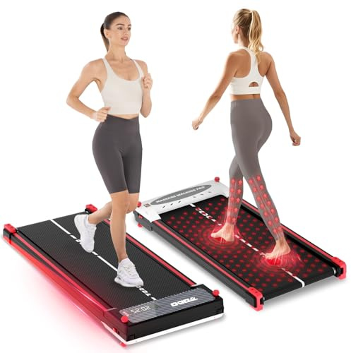 TODO 2 Seiten Laufband für Zuhause mit Shiatsu Fußmassagegerät & Neigung, Walking Pad für Büro, Laufpad mit App, Bluetooth Musik, 1-6km/h