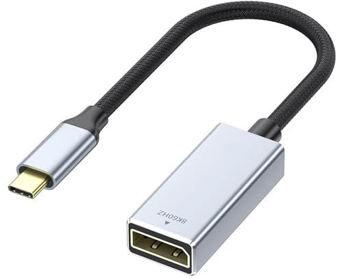 MEIRIYFA 8K USB C auf DisplayPort Kabel, USB Typ C Stecker auf DisplayPort/DP 1.4 Buchse Konverterkabel 8K@60Hz Kompatibel mit Laptop, Tablet, Telefon, Monitoren, Projektor (0,25 M)