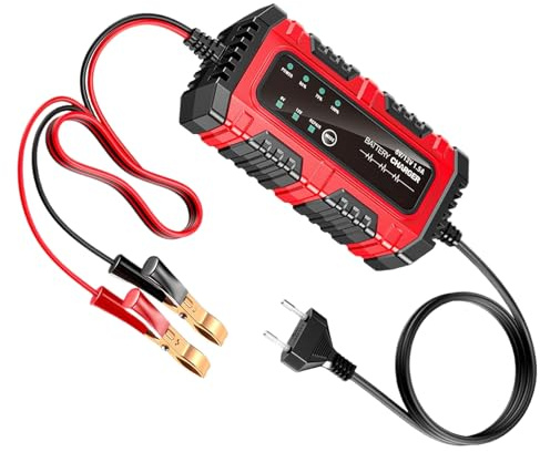 Caricatore di mantenimento per batteria di auto, caricatore lento 1,5 A 6 V/12 V per veicolo, manutenzione automatica per auto, camion, moto, barca, manutenzione accumulatore