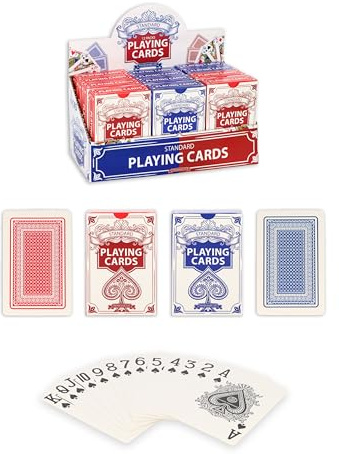 HENBRANDT Standard Playing Cards 12 x Decks - Classic Red Blue Poker Bridge Card Game Set for Adults Family Entertainment Parties Clubs Casinos Tournaments - Individually Security Sealed