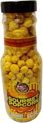 Gourmet Caramel Popcorn Bottle Crunchy Sweet Popcorn Snack in Reusable Plastic Jar Ready to Eat Treat for Sharing Parties Movie Nights