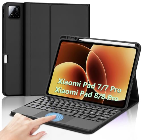 JADEMALL Clavier avec Touchpad pour Xiaomi Pad 8/8 Pro 11.2 2026 | AZERTY Français Housse Clavier Bluetooth Magnétique Détachable avec Pavé Tactile pour XIaomi Pad 7/8 Pro 11.2, Violet Clair