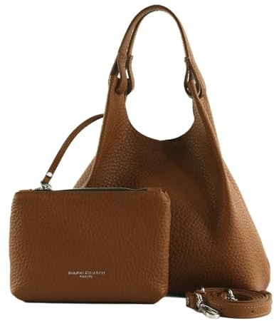 Gianni CHIARINI Leder Handtasche Schultertasche Dua Handbag Noce braun