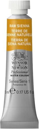 Winsor & Newton Aquarelle Professionnel - Peinture Aquarelle, Haute Luminosité, Résistante à la Lumière, Qualité Archive, Tube de 5 ML, Couleur Terre de Sienne Naturelle