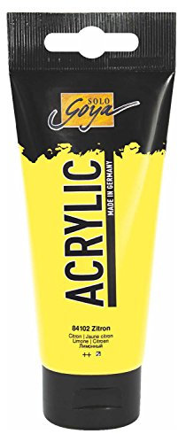 KREUL 84102 - Solo Goya Acrylic, 100 ml Tube in zitron, cremige vielseitig einsetzbare Acrylfarbe in Studienqualität, auf Wasserbasis, schnell und matt trocknend, gut deckend, wasserfest