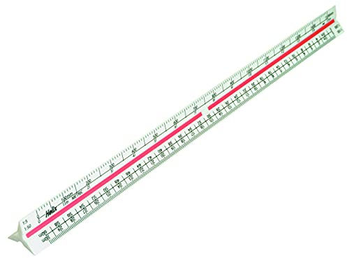 Helix 300mm Metric Triangular Scale Ruler, Red
