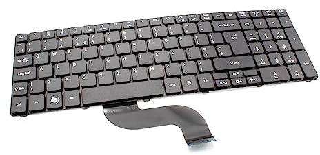 vhbw Tastiera Keyboard QWERTY Compatibile con Acer Aspire 5250, 5410, 5360, 5342, 5333, 5350, 5349, 5253G Notebook - Nero, con tastierino numerico