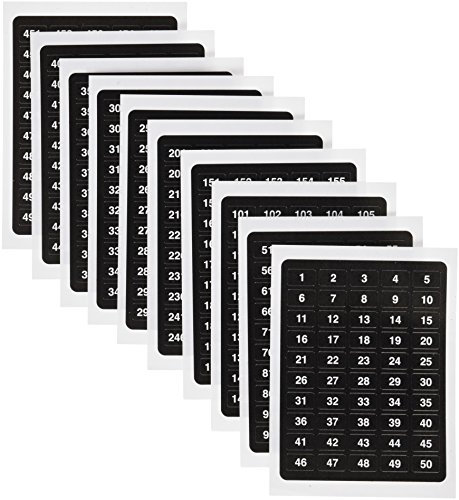 1,000 Sticky Numbered Labels 1 to 500 SELF Adhesive Stickers 2 Labels per Number