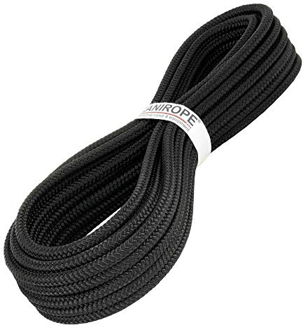 Kanirope® PP Seil Polypropylenseil MULTIBRAID 8mm 50m Farbe Schwarz (1811) 16x geflochten