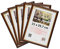 3-B Bilderrahmen ARCO RUSTIKAL - 5-Pack - Dunkel Braun/Gold - 21x29,7 cm (A4) - Holzrahmen, Fotorahmen, Portraitrahmen mit Acrylglas