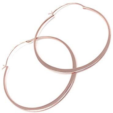 Da Donna Orecchini Placcato Oro Rosa Grande Piatto Creole