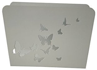 King Collection P1817185 Porte-revues Buterflies, Blanc, 30 x 8 x 23 cm
