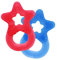 Dentistar Beißring 2er-Set – Teether für Babys & Kleinkinder ab 3 Monate – Baby Beißring mit Griff aus weichem Material zur Zahnungshilfe & Massage – Made in Germany – Rot & Blau
