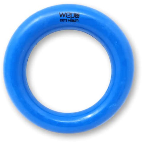 WEPO Kauring Hund Ø 15cm Blau - Wurfspielzeug für Hunde - Dog Toys - interaktives Spielzeug für Hunde - Gummi Ring zum Apportieren & Werfen - Für ausreichend Beschäftigung