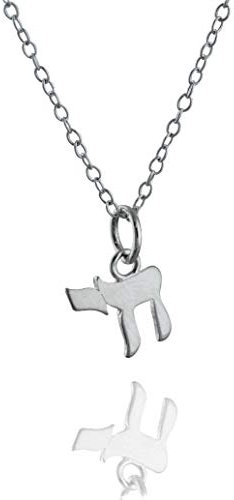 FashionJunkie4Life Halskette mit Anhänger aus Sterlingsilber mit Lebens-Symbol Chai, 45,7 cm lange Kette, Metall, Metall