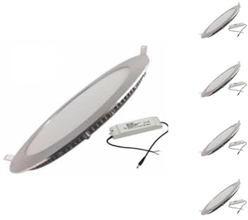 Silamp Downlight LED-Platte, extra flach, rund, Aluminium, 18 W, 5 Stück, Lichtfarbe: Warmweiß, 2300 K, 3500 K