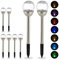 Relaxdays 8 x Gartenleuchte Glaskugel, LED Solarleuchten in Bruchglas Optik, Farbwechsel, Wegeleuchte inkl. Erdspieß, Silber