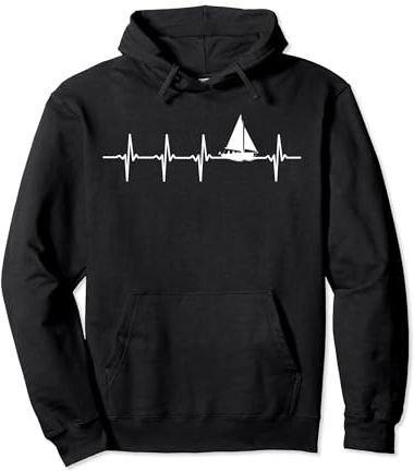 Segeln Herzschlag Heartbeat Geschenk für Segler & Skipper Pullover Hoodie