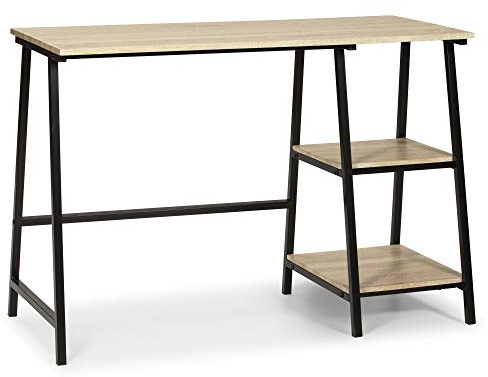 VS Venta-stock Mesa de Escritorio Lisboa, Mesa de Ordenador, Estilo Industrial, 105 x 47 x 75 cm (Negro)
