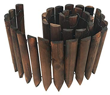 Worth K619A05 Kurzzaun aus gebranntem Holz, für den Außenbereich, flexible dekorative Bordüre, Baumzaun, Frühlingsgarten und Hofpflege, 20 cm H x 106 cm L