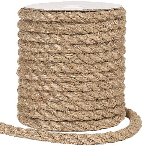 Jute-Schnur 12mm 10M Jutegarn Jute Kordel für DIY Katzenkratzbaum, Dekoration Gartenarbeit, Bündeln und Basteln (Braun)