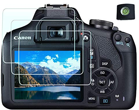 HUIPUXIANG EOS 2000D 1500D Protezione Pellicola per Canon EOS 2000D 1300D 1200D Rebel T7 T6, [3+1 pezzi] 0,3 mm Durezza 9H Vetro Temperato Flim