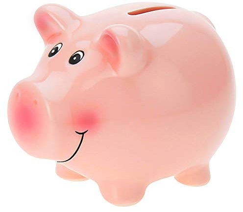 Murago - Spardose als Schwein ca.12x9cm Sparschwein klein für Kinder Sparbüchse Jungen Mädchen Keramik Rosa Pink