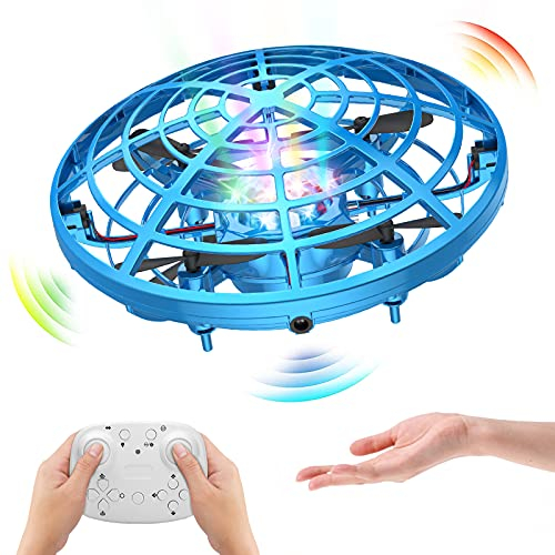 Mini Drones,Kriogor New Drones à Main,Mini-Drone UFO Mains Libres hélicoptère à Induction Infrarouge Rotaion 360 °,Télécommande Mini Avion Jouet LED Jouet Volant Cadeau Jouet pour Garçons et Filles
