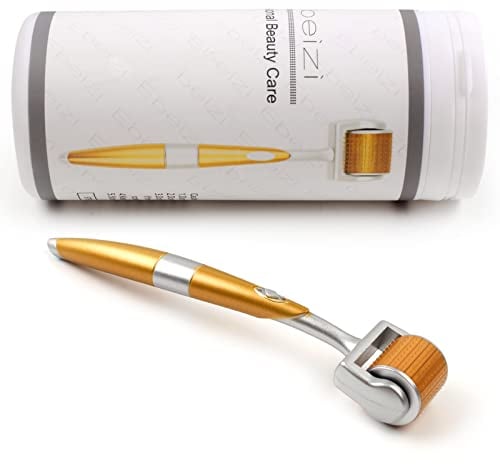 Dermaroller in titanio con micro aghi per la cura della pelle del viso e del corpo, favorisce la crescita della barba degli uomini, riduce la perdita dei capelli (0,5 mm)