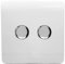 Trendi Artistic Modern Glossy Tactile 2 Gang 2 Way 120w LED Dimmer switch Ice White