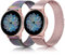 Oumida 2 PCS Bracelet pour Samsung Galaxy Active2/Active/7/6/5/4 (40mm 44mm), 20mm en Acier Inoxydable pour Samsung 4/6 Classic (Couleur+Rose)