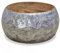 Leepesx Beistelltisch, Couchtisch, Druckertisch, Wohnzimmertisch, Coffee Table, Fernsehschrank, Blumensäule, Sofatisch, Aluminium Teak 60 x 60 x 30 cm