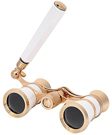 Annadue Opernglas Fernglas, 3 X 25 Theater Fernglas, Tragbares Opern Fernglas mit Griff für Erwachsene/Kinder/Frauen/Mädchen Im Musical(Weiß)