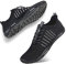 Badeschuhe Herren Damen Barfußschuhe Wasserschuhe Schwimmschuhe Strandschuhe für Surfen,Tauchen,Bootfahren,Gymnastik Fitness (Schwarz, 43EU)