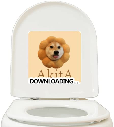 N/A Akita Dog Pillow Neck Body Adhesivos Adhesivos Impermeable Inodoro Calcomanía