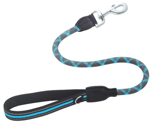 Kurze Hundeleine, Elastische Nylon Leinen, Hunde Trainingsleine mit Gepolstertem Griff und mit Reflektierenden Nähten für Kleine Mittelgroße und Große Hunde