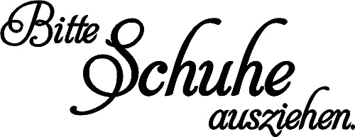 WildeBabsKLBT 11cm Hochwertiges Schild Aufkleber-Folie Sticker Decal Bitte Schuhe ausziehen Schreibschrift S969