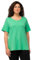Ulla Popken Damen große Größen Übergrößen Plus Size Shirt, doppellagige Vorderseite, Slim, Rundhals, Halbarm frühlingsgrün 50+ 810528430-50+