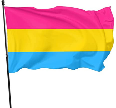 Pansexuelle Flagge, 90 x 150 cm, lebendige Farben und UV-beständig, Wandflaggen, Banner für den Innen- und Außenbereich
