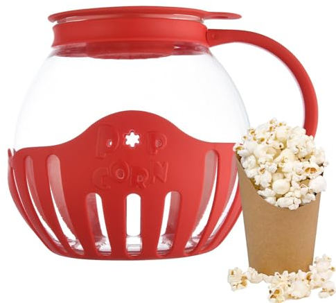 Popper Popcorn | Máquina Para Hacer Palomitas De Maíz | Cuenco Plegable Silicona Con | Tazón Para Palomitas De Maíz Con Tapa | Vidrio De Borosilicato Resistente A La Temperatura