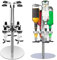 Crystals 4 Bottle Optics for Home Bar – Steel Rotating Bar Optics - 35ml Shots Alcohol Dispenser Butler Set - Rotary Optics for Spirits, Drinks and Wine Parties