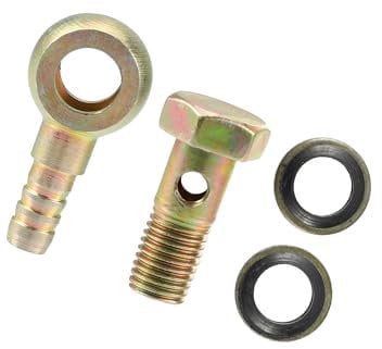 VekAuto 1 Set M8x1 Banjo Bolt Kit with Copper Washers Iron Bronze Tone Auto Accessories