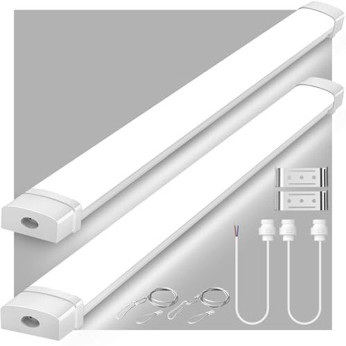 Lightasea Pantalla LED, Enlazable Fluorescente LED 90 CM 30W 6500K Blanco Frío, Impermeable IP66 Regleta LED Cocina para Garaje, Taller, Oficina, Pared, Cobertizo
