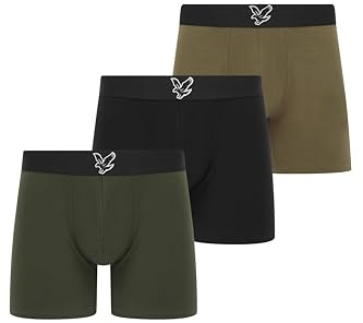 Lyle & Scott Jonathan Boxershorts, 3er-Pack, Schwarz/Kapern/Kletter-Efeu, L