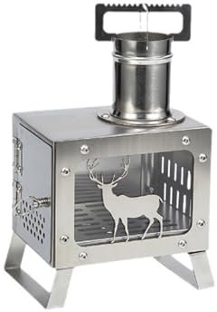 Mini Poêle à Bois Camping Multifonctionnel, Réchaud Portable en Acier Inoxydable pour Chauffer, Cuisiner et Faire Bouillir de l'Eau