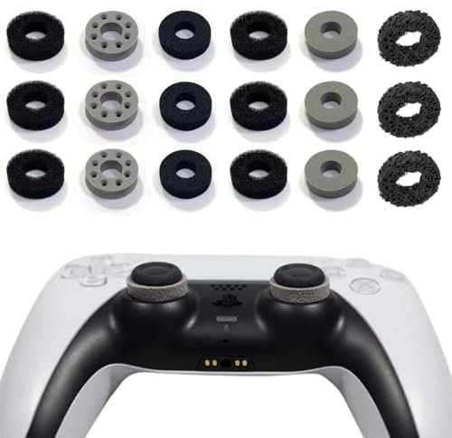 18 Pezzi Anelli di Precisione Ammortizzatori per Thumbstick, Assistente al Movimento di Mira per Steam Deck/PS5/Xbox One/Switch PRO/Switch/Switch OLEDi, 6 Livelli di Resistenza