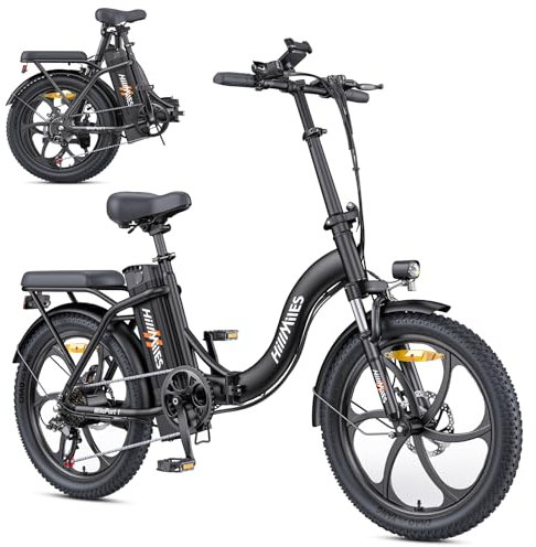 MilePort 1 Elektrofahrrad Für Erwachsene, 250W Klappbares Elektrofahrrad Mit 36V 13AH Abnehmbarem Akku, Geschwindigkeit 25KM/H und Reichweite 100KM, 20„ * 3.0“ Fetter Reifen (Urban, Schwarz)