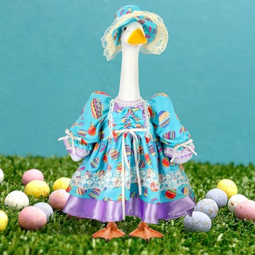 Suzile Ostergans Outfit Gans Kleidung für 58,4 cm hohen Zement für Kunststoff Gans Rasen Gans Kleidung Veranda Gans Kleidung Rasen Gans Outfit Garten Gans Kostüm