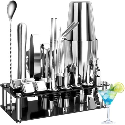 Stainless Steel Boston Cocktail Shaker Set - 600-800ML, Perfect for Home, Bar and Parties